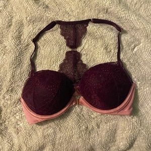 32C PINK front clip Push up bra